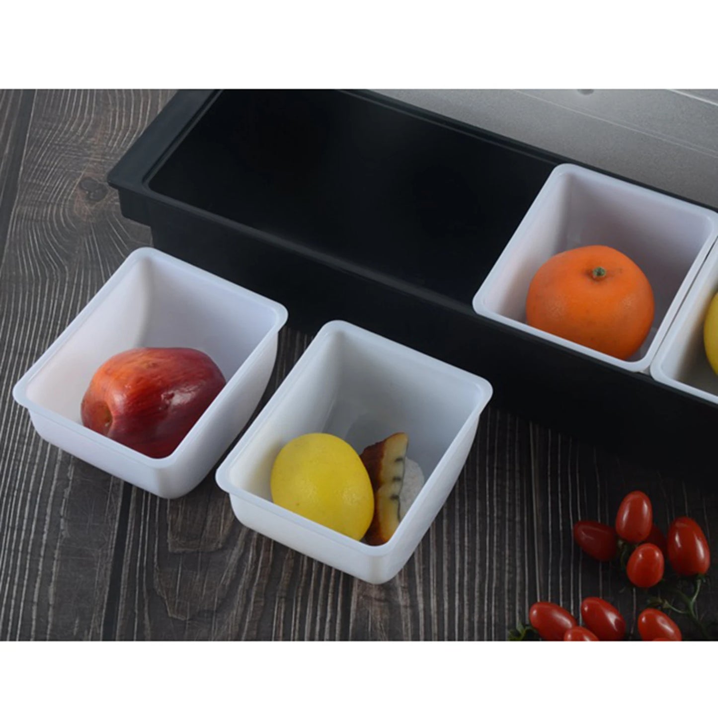 3/5 Compartment Fruit Tray Seasoning Dispenser Bar Caddy Storage Box Dispenser Container