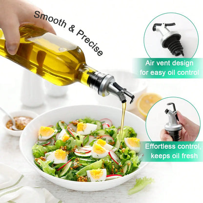 2Pcs Oil & Vinegar Glass Dispenser