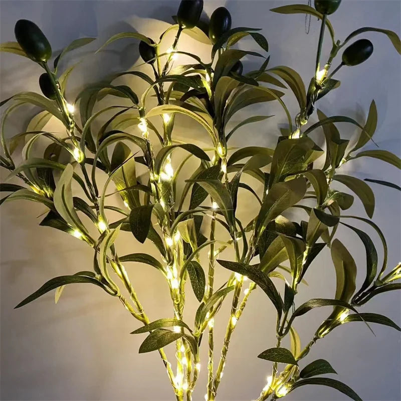 Lighted Artificial Olive Branches
