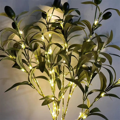 Lighted Artificial Olive Branches