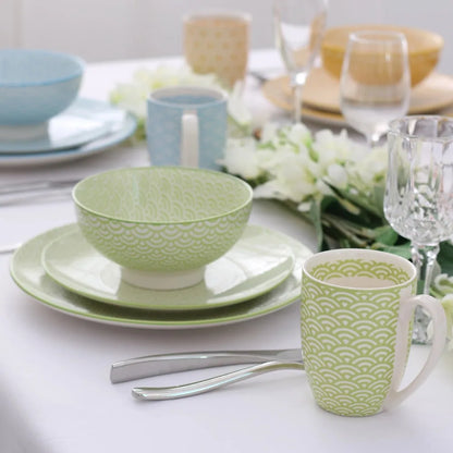 16-Pieces Multi-Color Porcelain Dinnerware Set