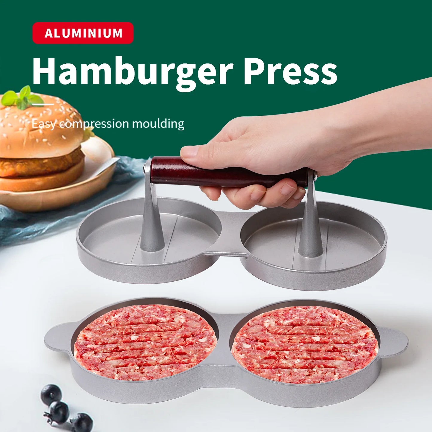 Patties and Thin Burgers Patty Maker 304 Stainless Steel Non-Stick Burger Press for Making Meat