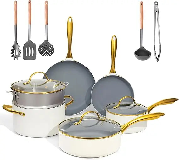 14-Piece Ceramic Cookware Set