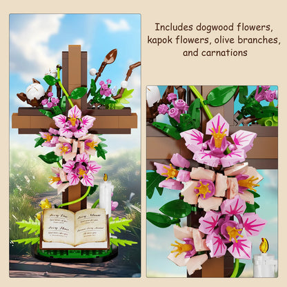 Jesus Cross Flower Building Set