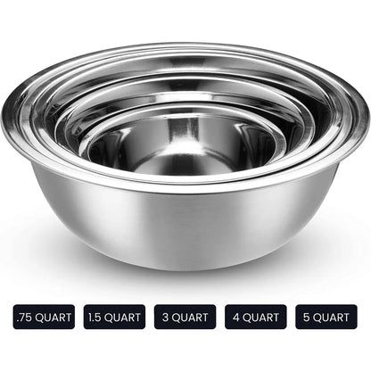 10 Piece Stainless Steel Mixing Bowls