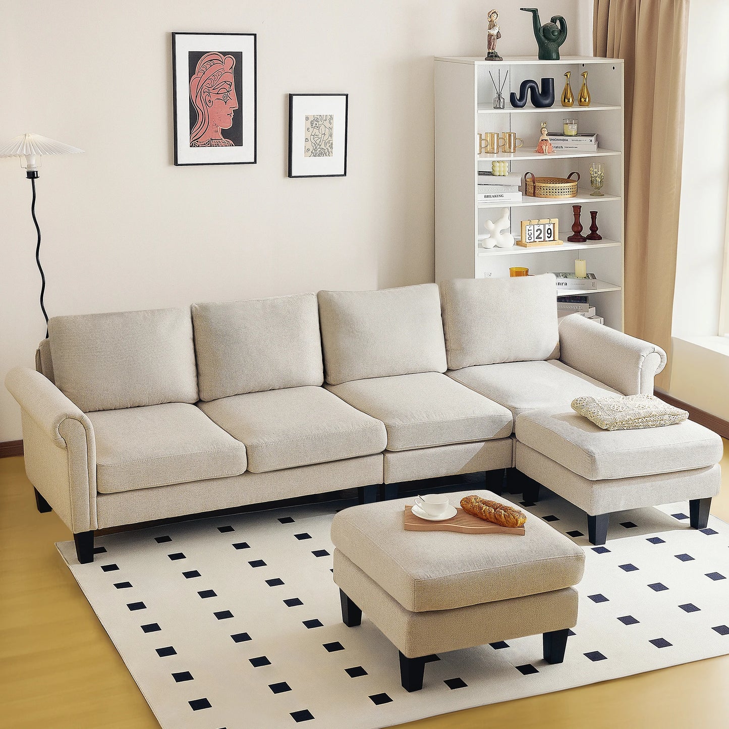 108" L-Shape Sectional Sofa
