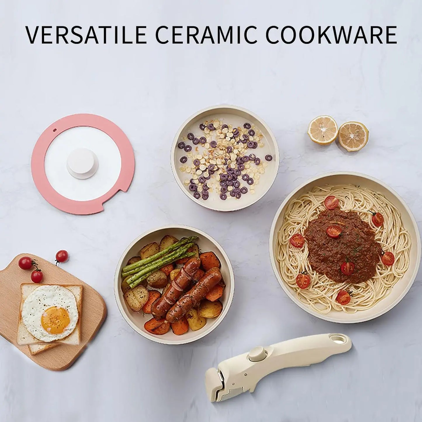 5Piece Nonstick Ceramic Pots and Pans