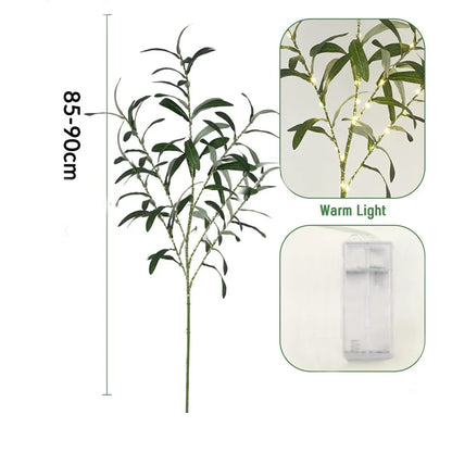 Lighted Artificial Olive Branches