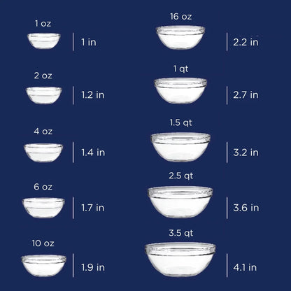 10 Piece Mixing Glass Bowls