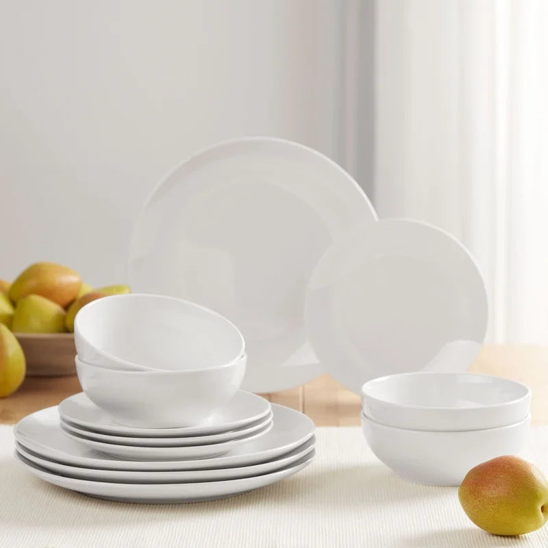 12-Piece White Dinnerware