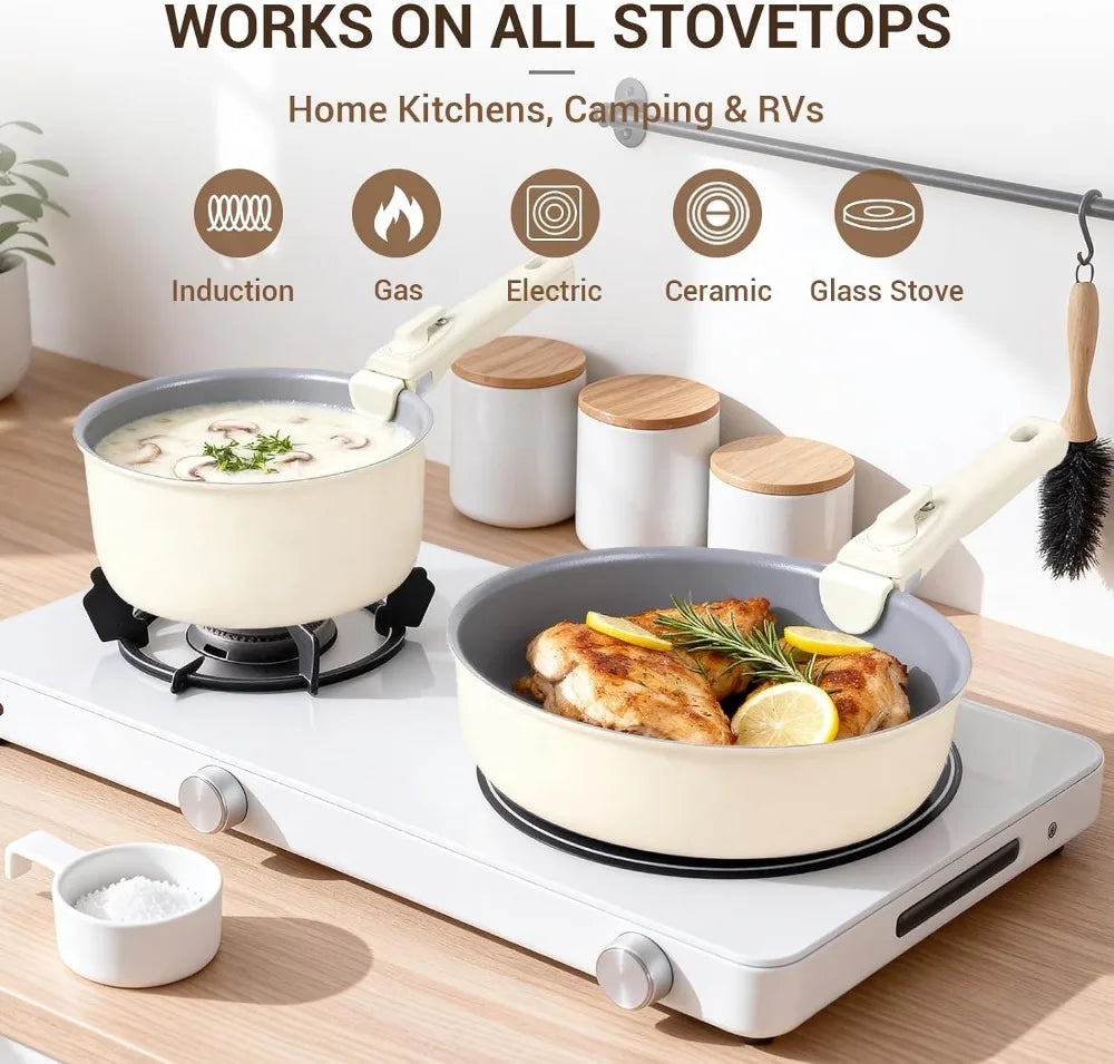 18-Piece Nonstick Ceramic Pots and Pans