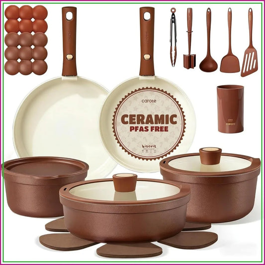 22Pcs Nonstick Ceramic Cookware Set