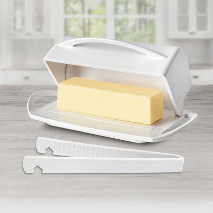 White Non-Slip Butter Dish