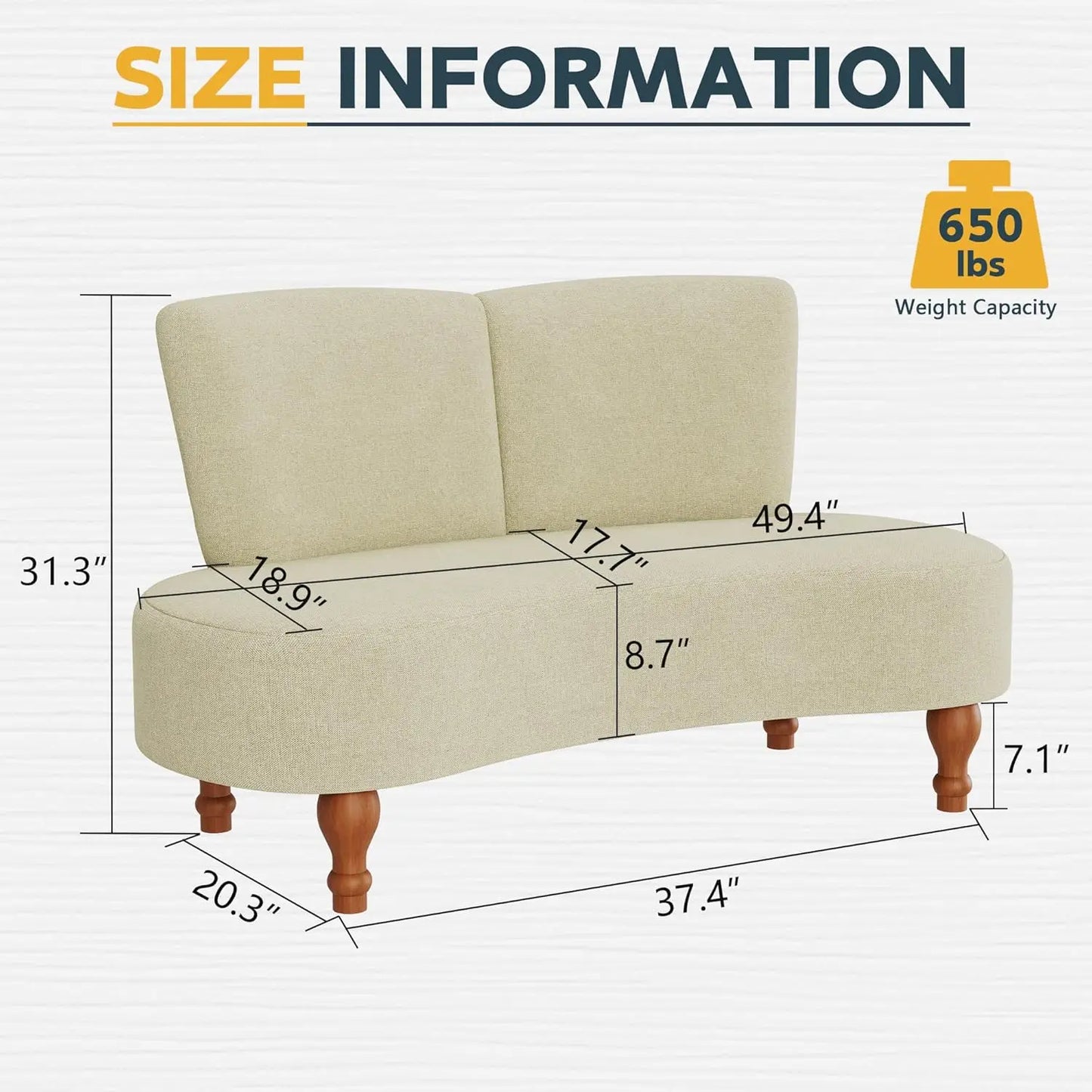 49" Loveseat Sofa