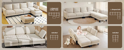 108" L-Shape Sectional Sofa