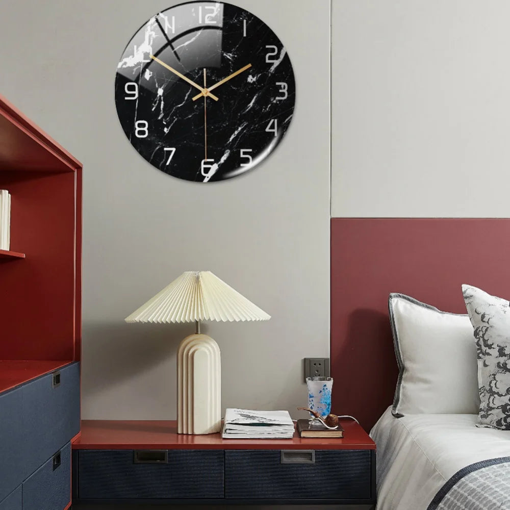 Luxury 3D Acrylic Marble Pattern Wall Clock