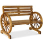 Wooden Wagon Wheel Bench