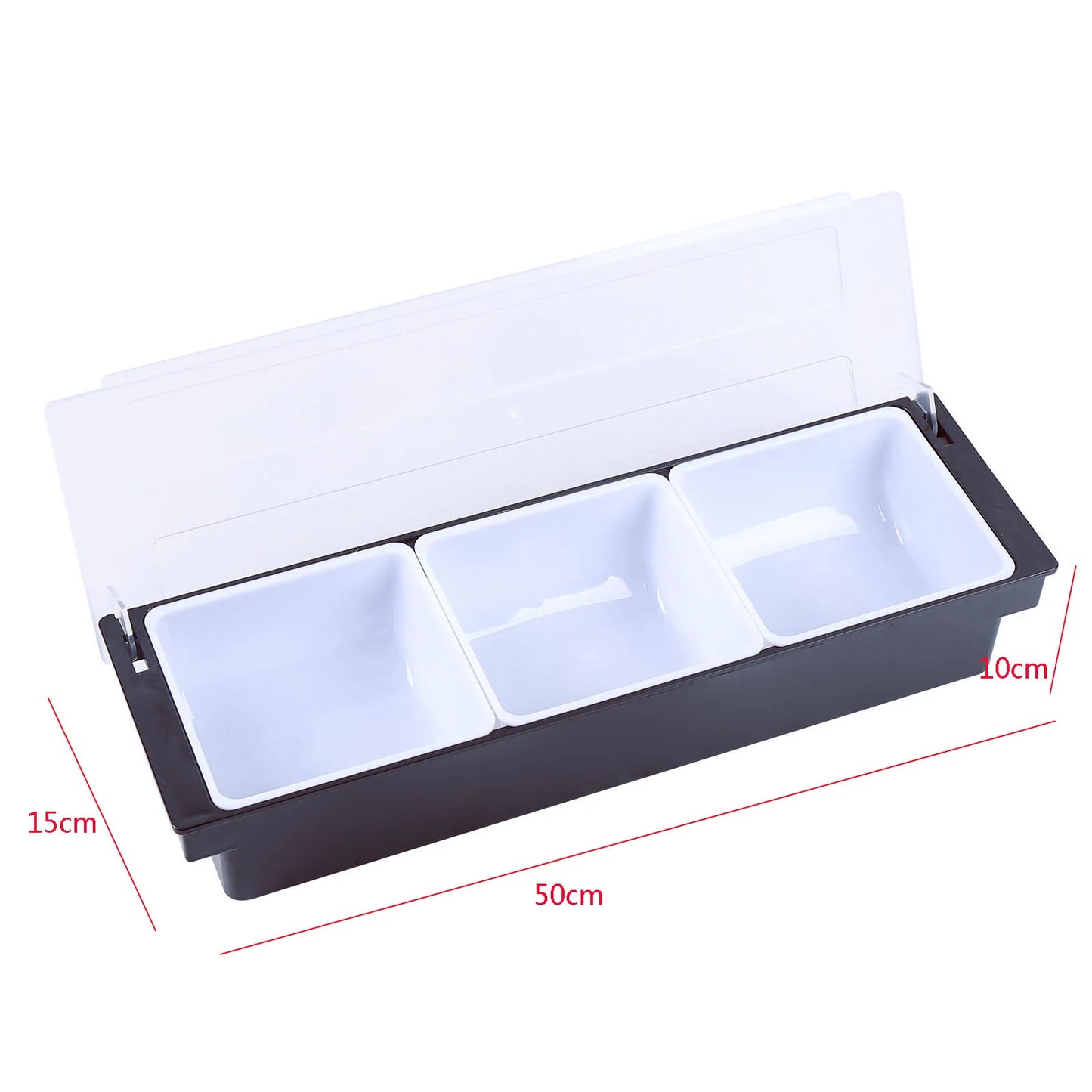 3/5 Compartment Fruit Tray Seasoning Dispenser Bar Caddy Storage Box Dispenser Container