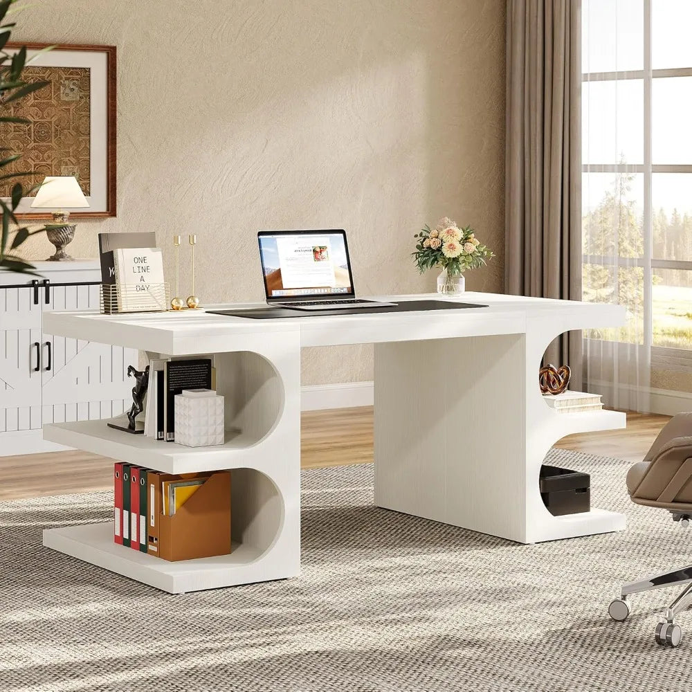 White administrative desk