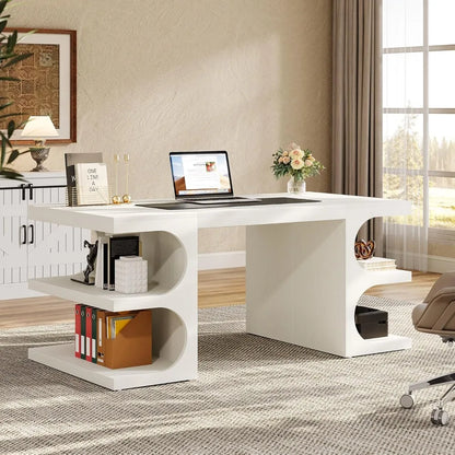 White administrative desk