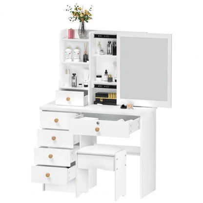 Makeup Vanity with Sliding Mirror