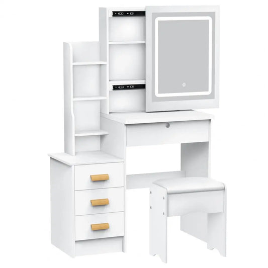 Sliding Mirror Vanity Desk