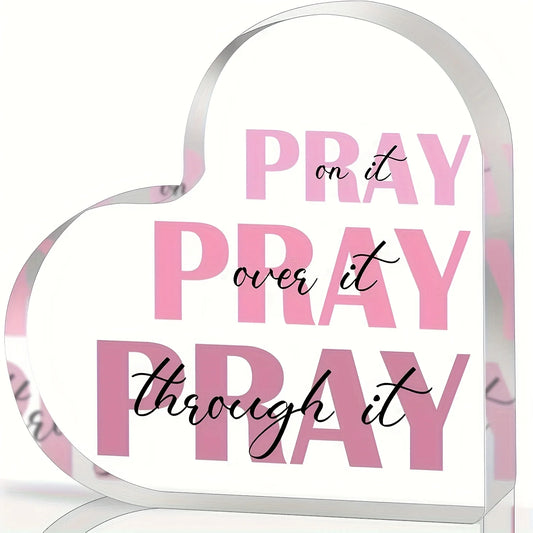 Heart-Shaped Acrylic Prayer Decor