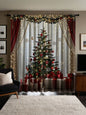 2pcs Luxury Christmas Print Curtains