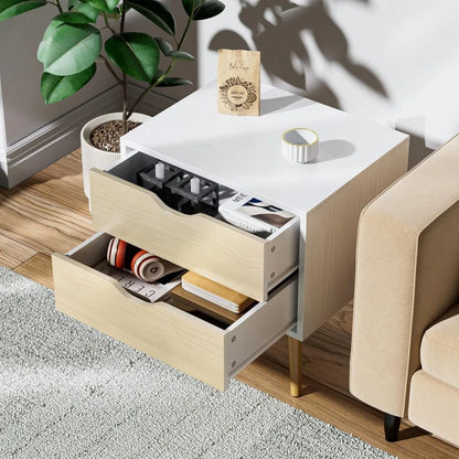 Nightstand with 2 Drawer Dresser