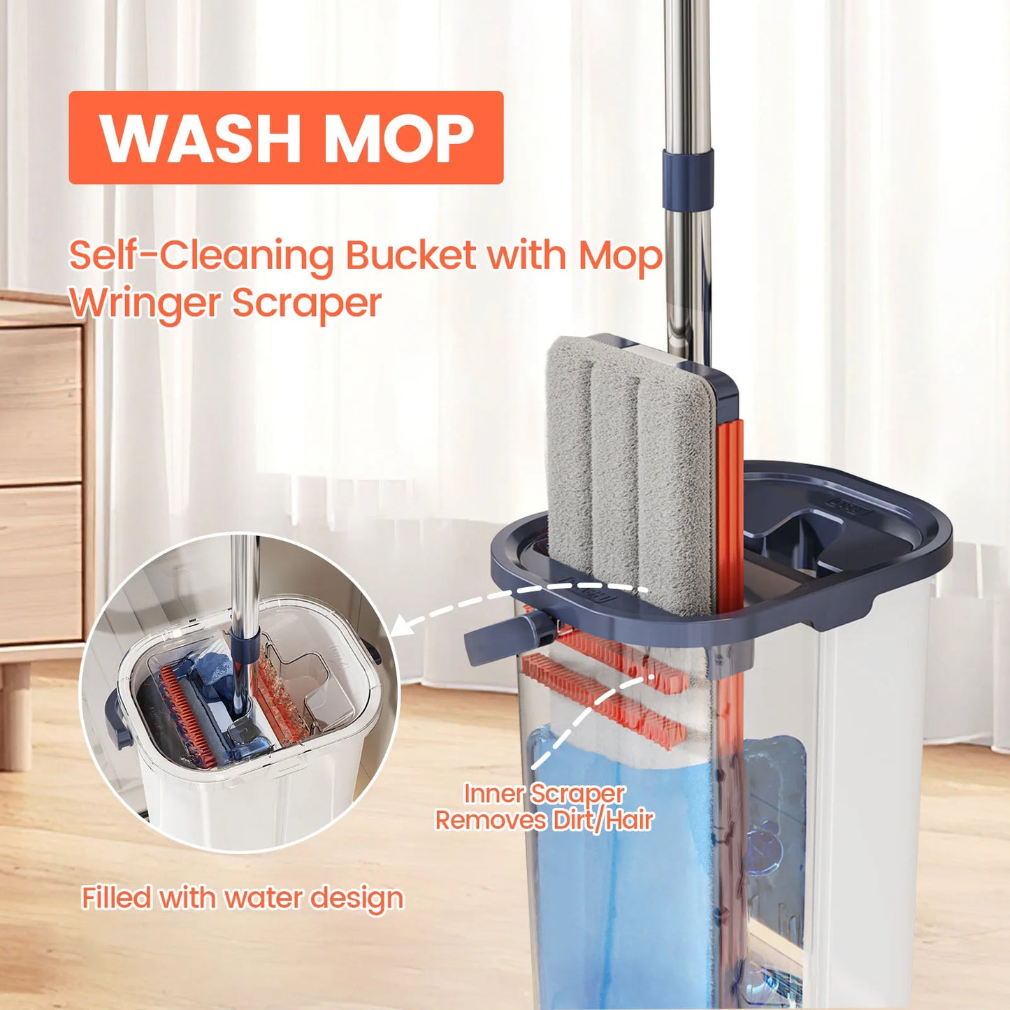 Flat Squeeze Mop with Bucket