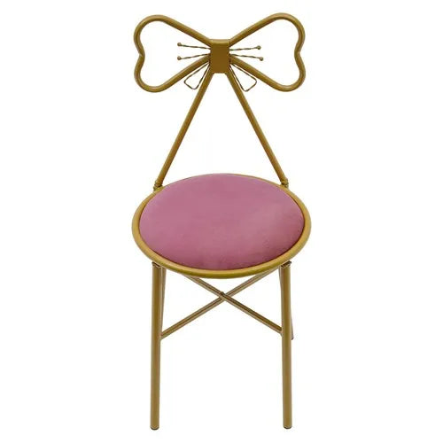 Pink Bow Backrest Vanity Chair