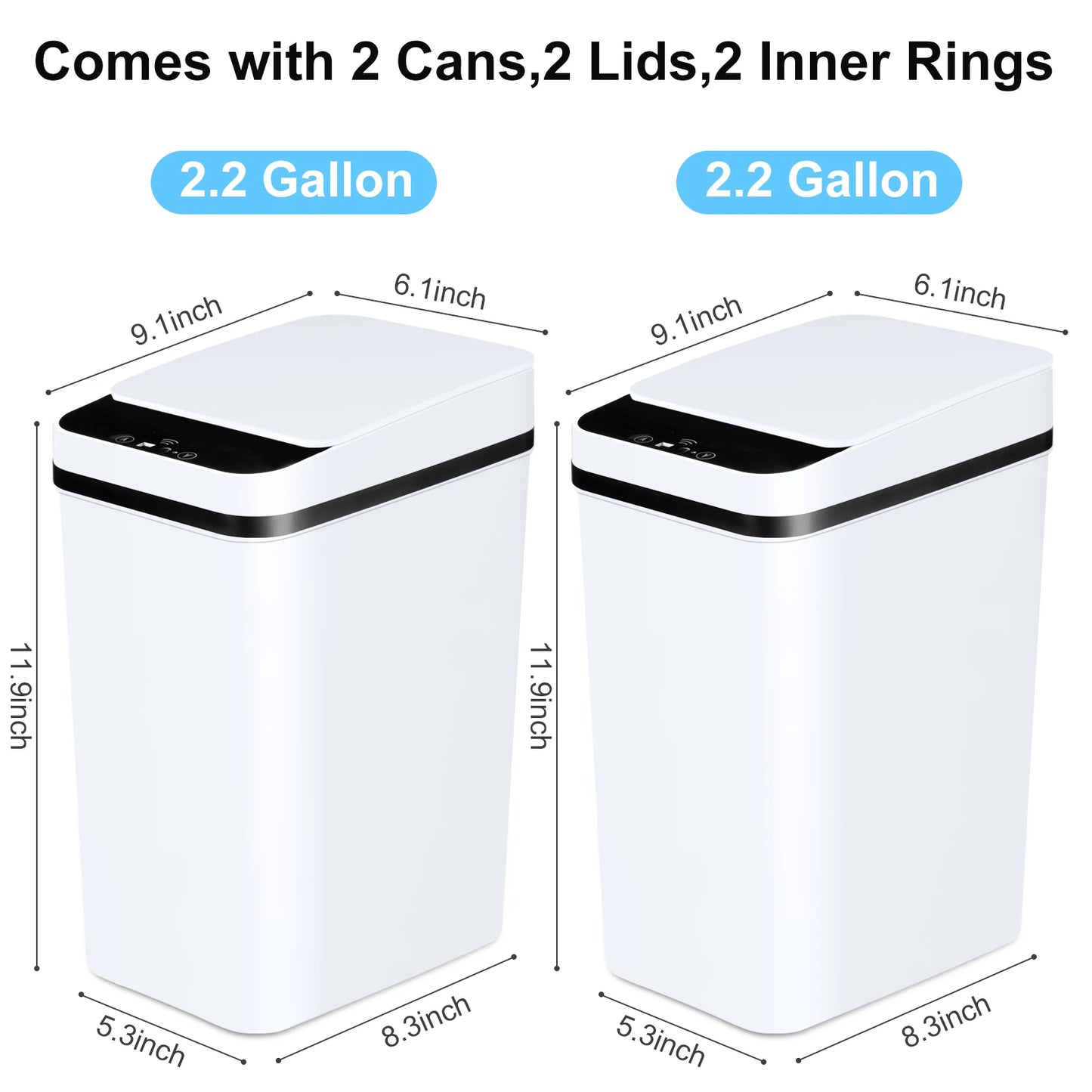 2 Pack Automatic Trash Cans