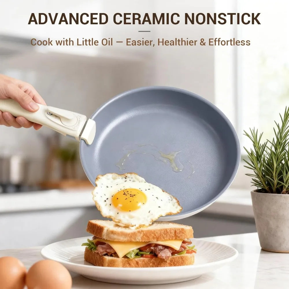 18-Piece Nonstick Ceramic Pots and Pans