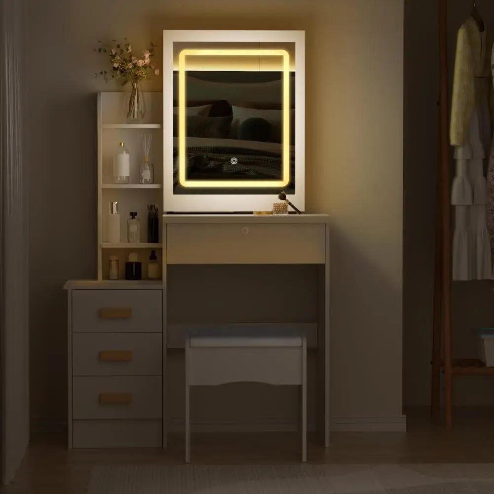 Sliding Mirror Vanity Desk