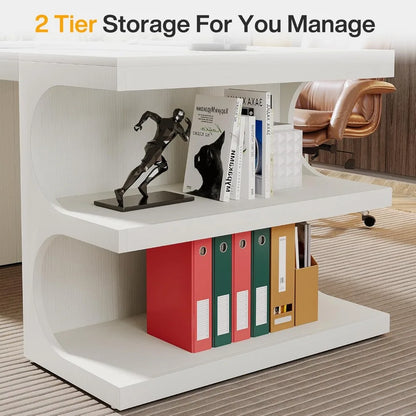 White administrative desk