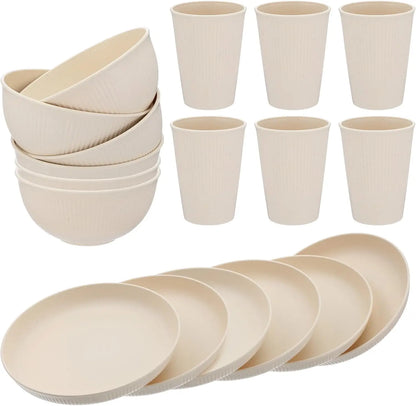 18PCS Reusable Dinnerware Sets