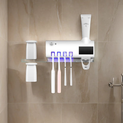 Wall Mounted Toothpaste Dispenser and Toothbrush Holder