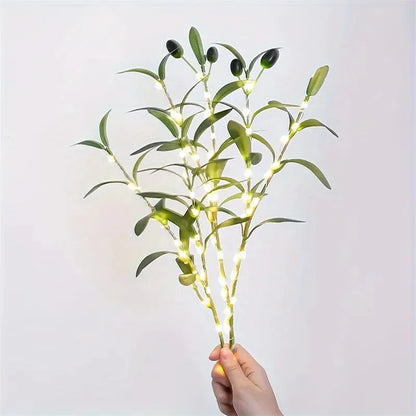 Lighted Artificial Olive Branches
