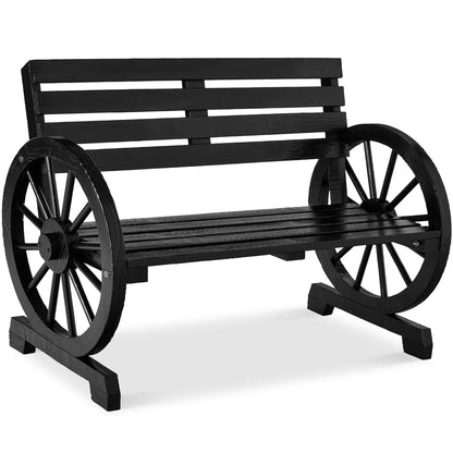 Wooden Wagon Wheel Bench