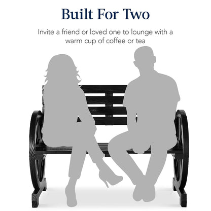 Wooden Wagon Wheel Bench