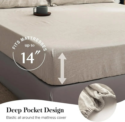 Pure Linen King Size Sheet Set