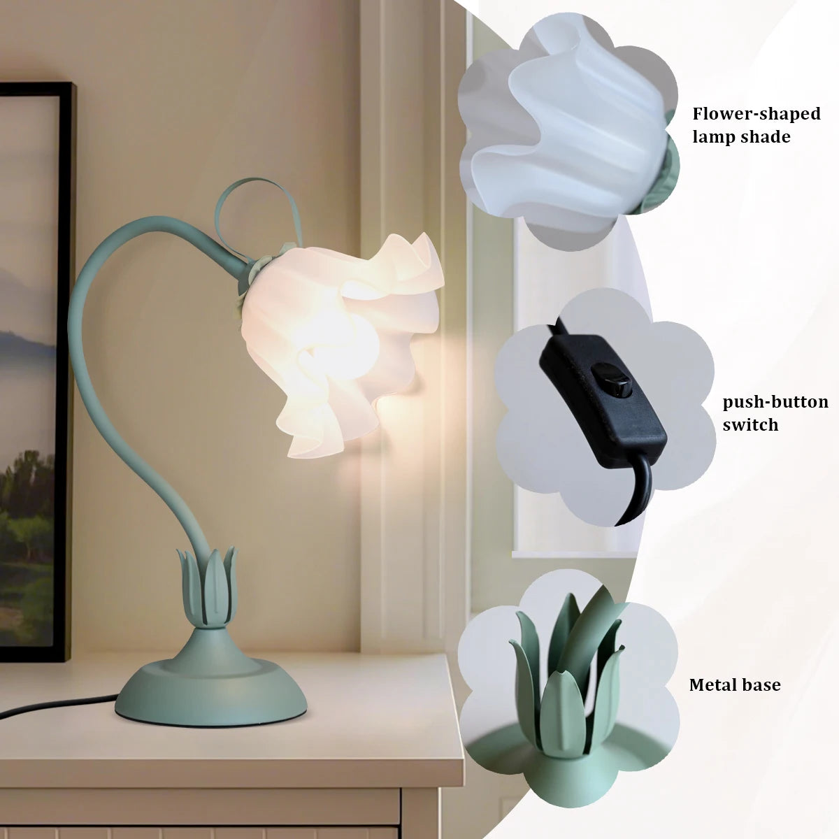 Vintage Flower Lamp