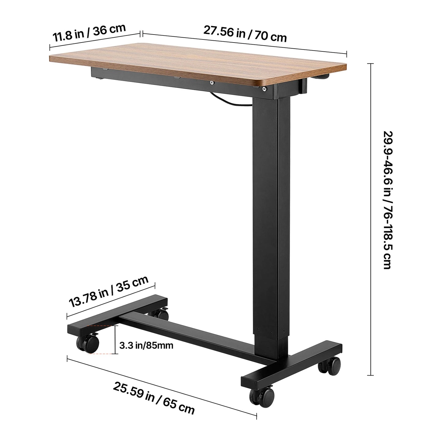 Mobile Desk with Swivel Casters