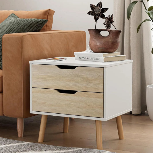 Nightstand with 2 Drawer Dresser