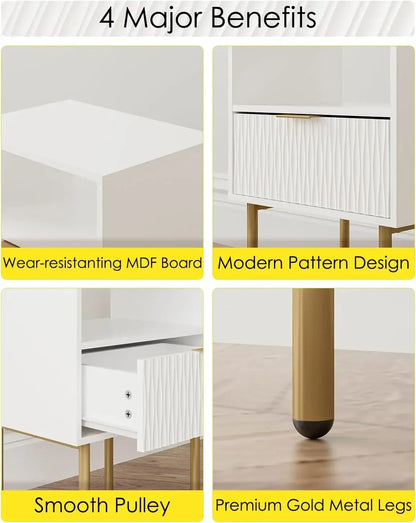 Modern Bedside Nightstand with Drawer