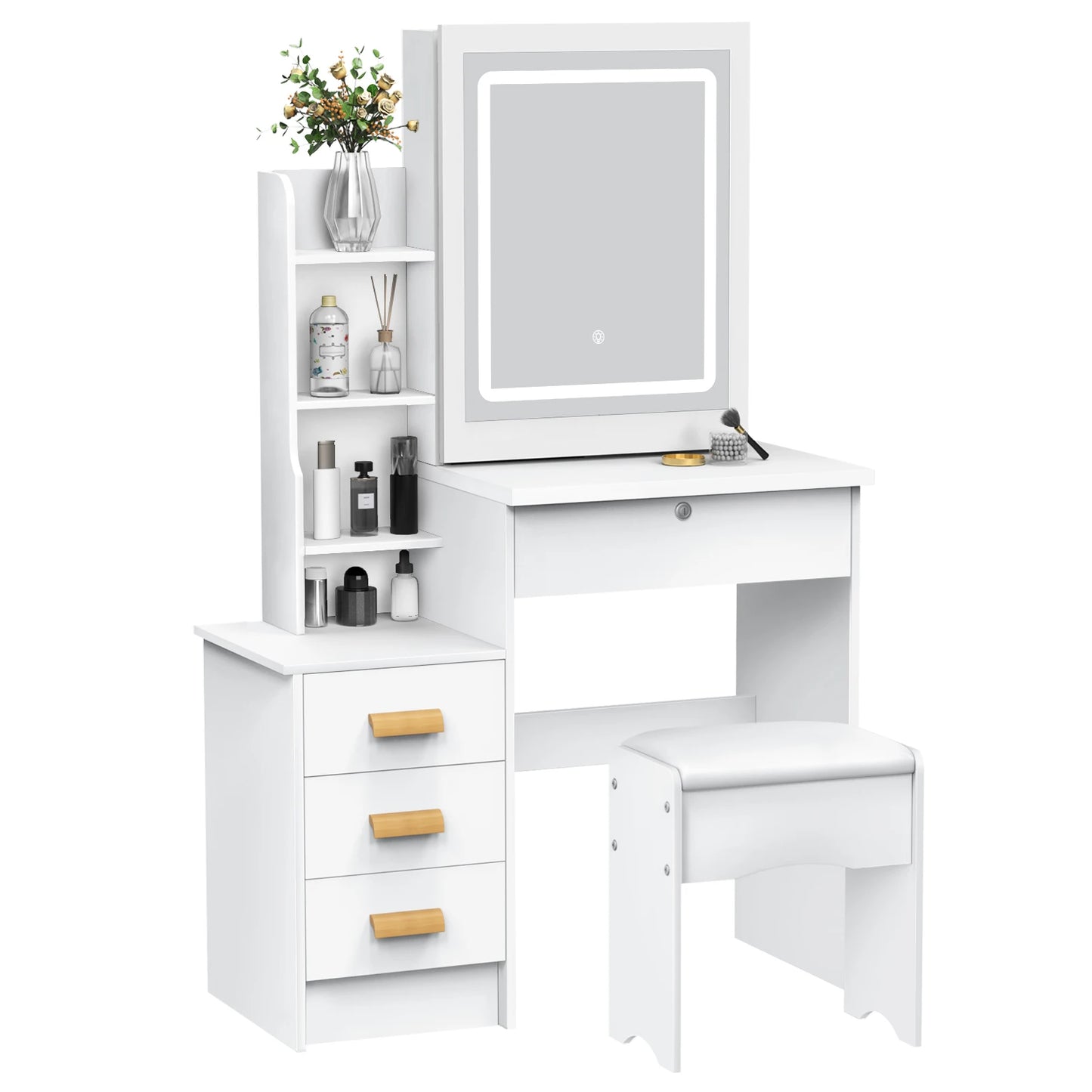 Sliding Mirror Vanity Desk