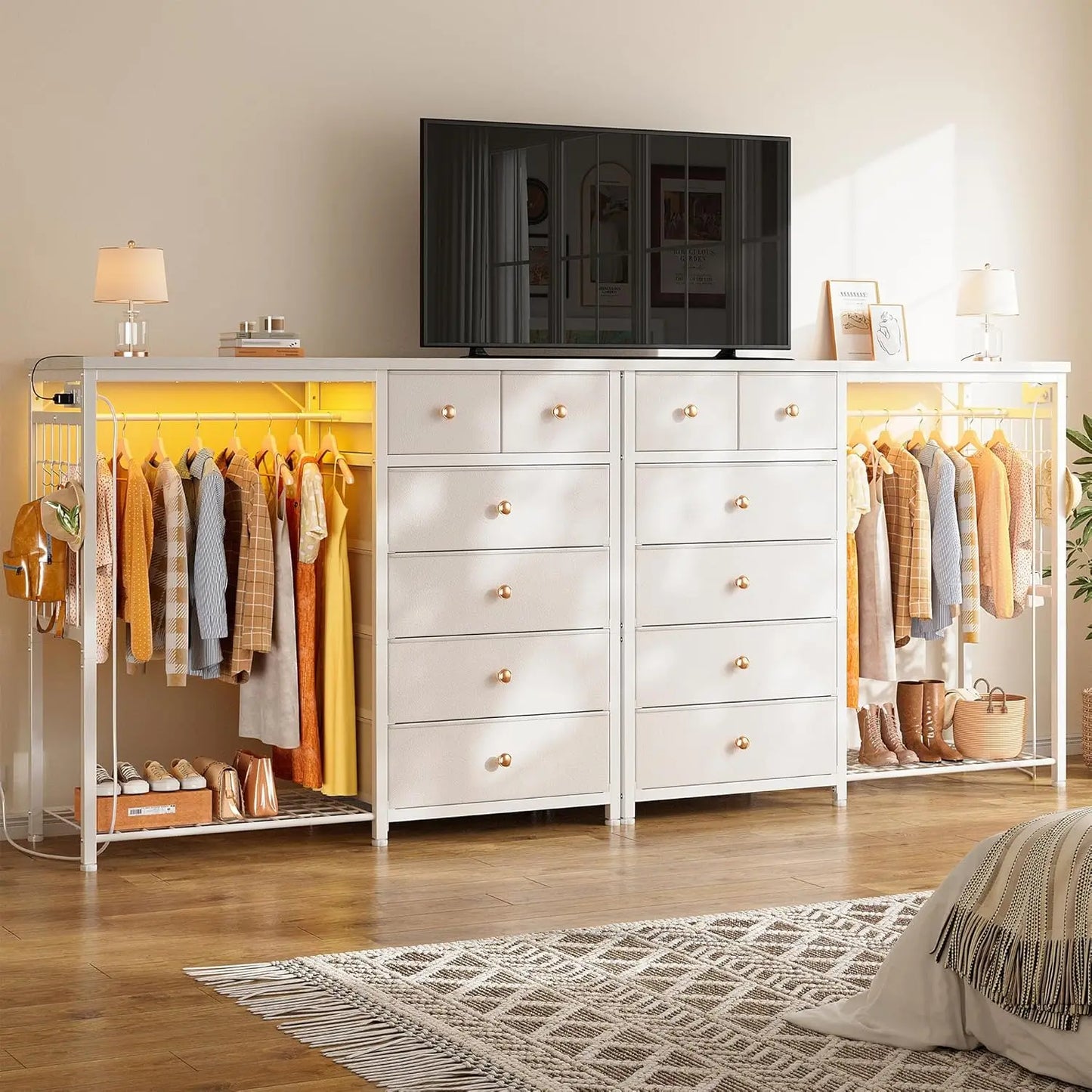 49.2" Dresser with Hanging Rack