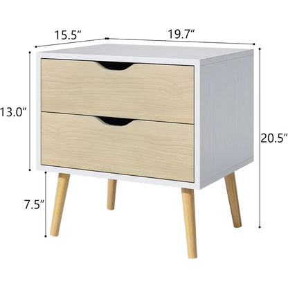 Nightstand with 2 Drawer Dresser