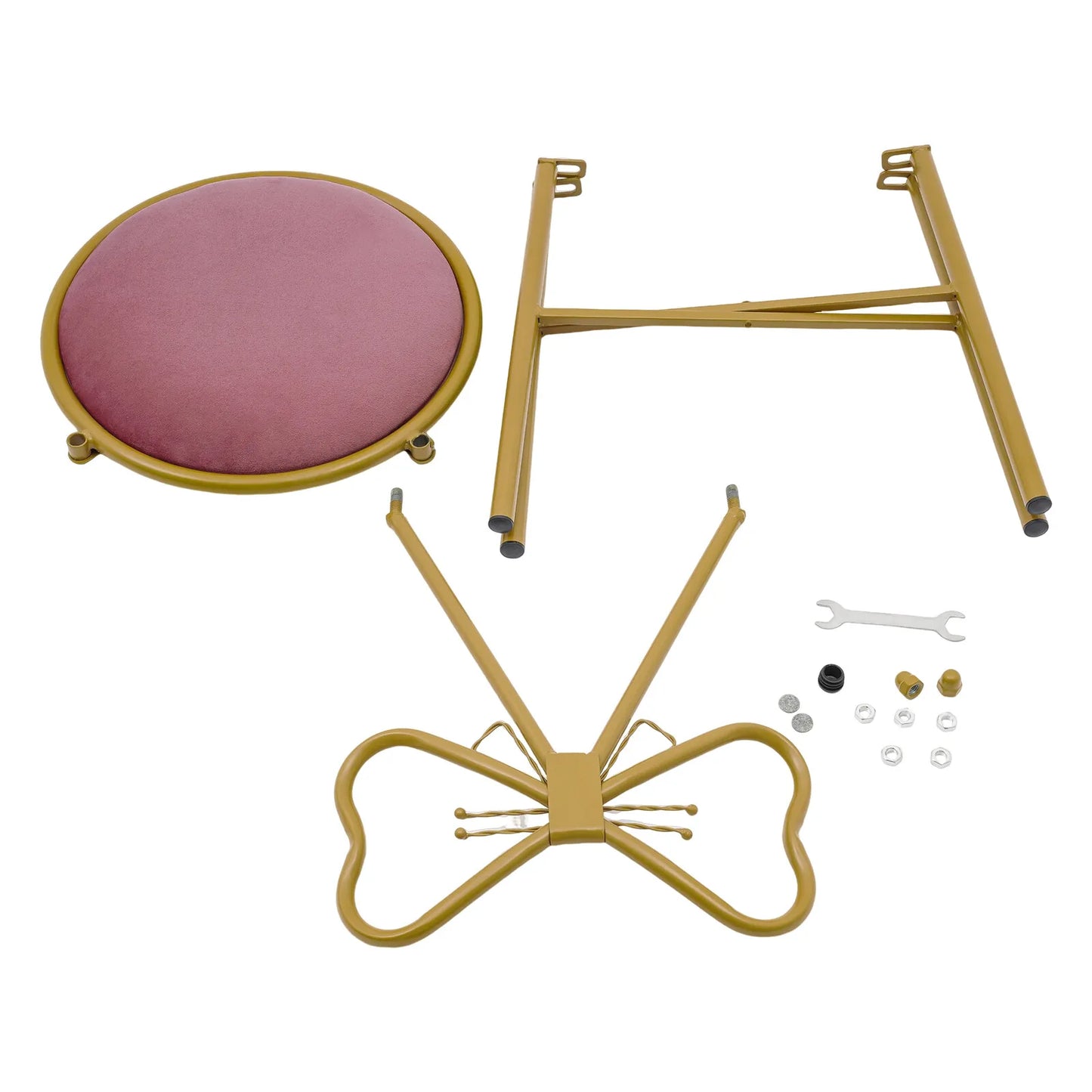 Pink Bow Backrest Vanity Chair