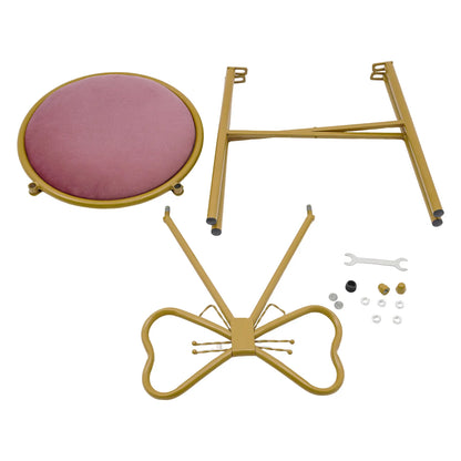 Pink Bow Backrest Vanity Chair